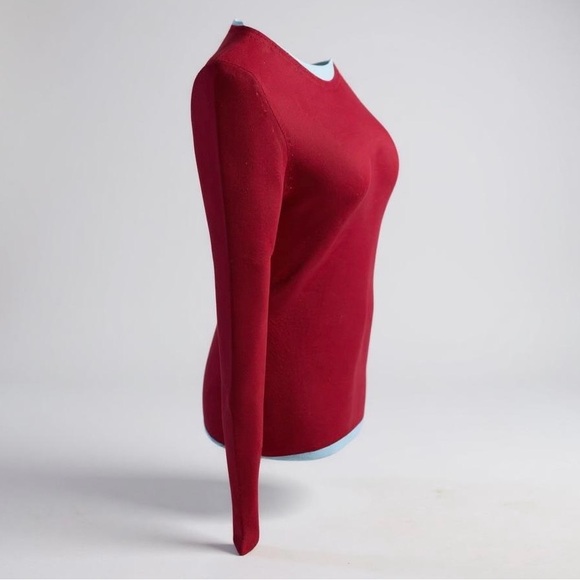 100% Cashmere Sweater By Ellen Tracy Vibrant Red Size Small Lightweight Soft - Picture 2 of 5